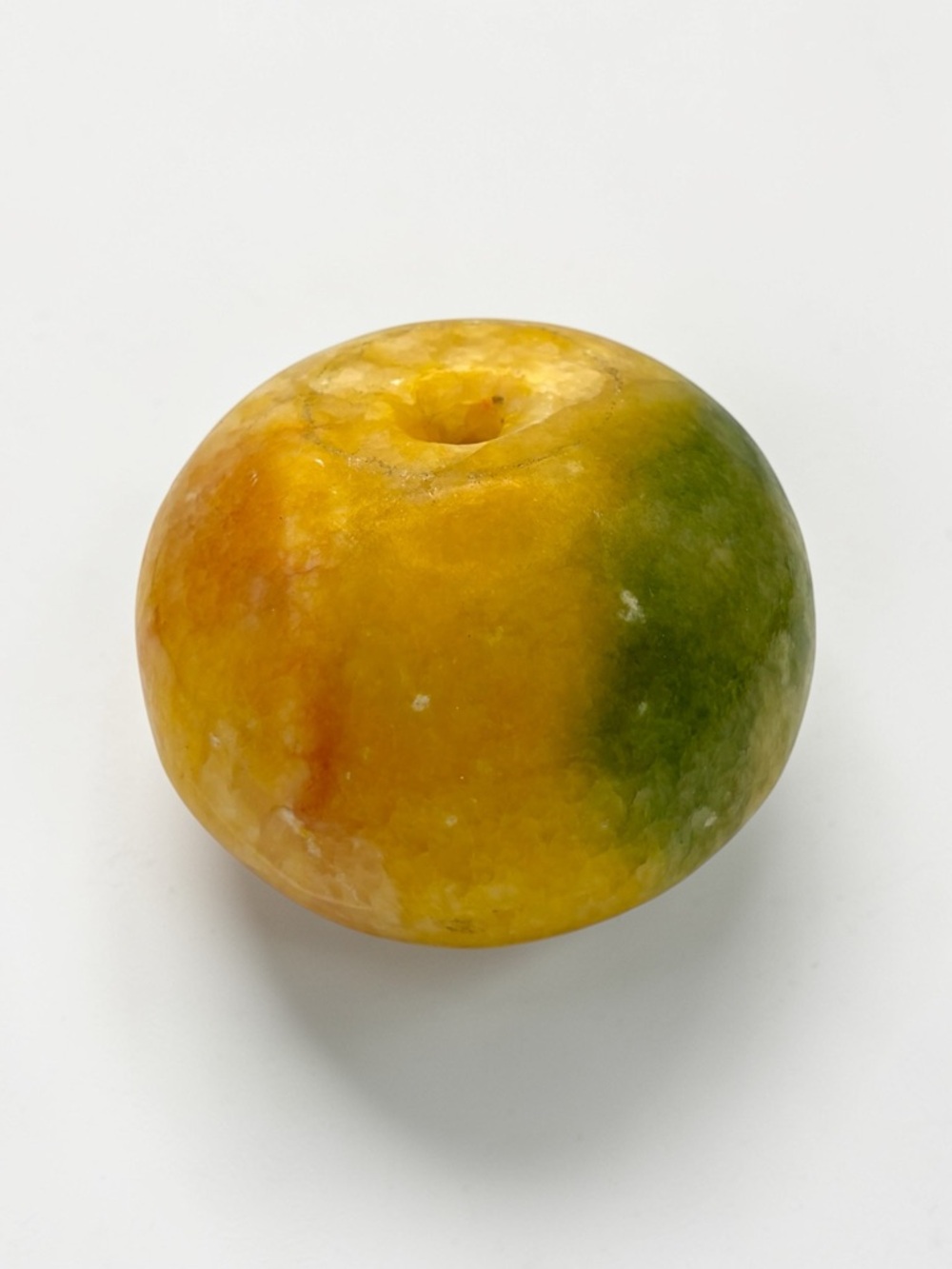 Vintage Italian Alabaster Carved Stone Decorative Fruit Green Yellow 2 3/4"